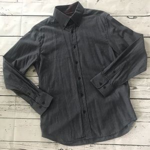 James Tattersall London grey button down shirt
